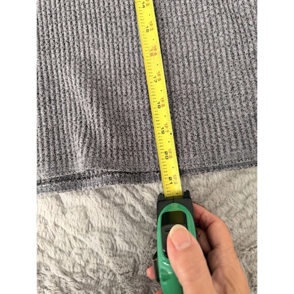 Old Navy Gray Waffle Knit Henley Sweater Long Sleeve Pullover Top Women’s Size L - Picture 5 of 7
